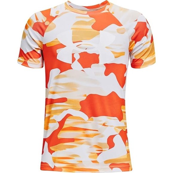 Under Armour NEW Big Boys Tech Big Logo Fashion Printed T-Shirt Orange Size YXS‎ - Picture 1 of 2